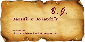 Babiák Jonatán névjegykártya